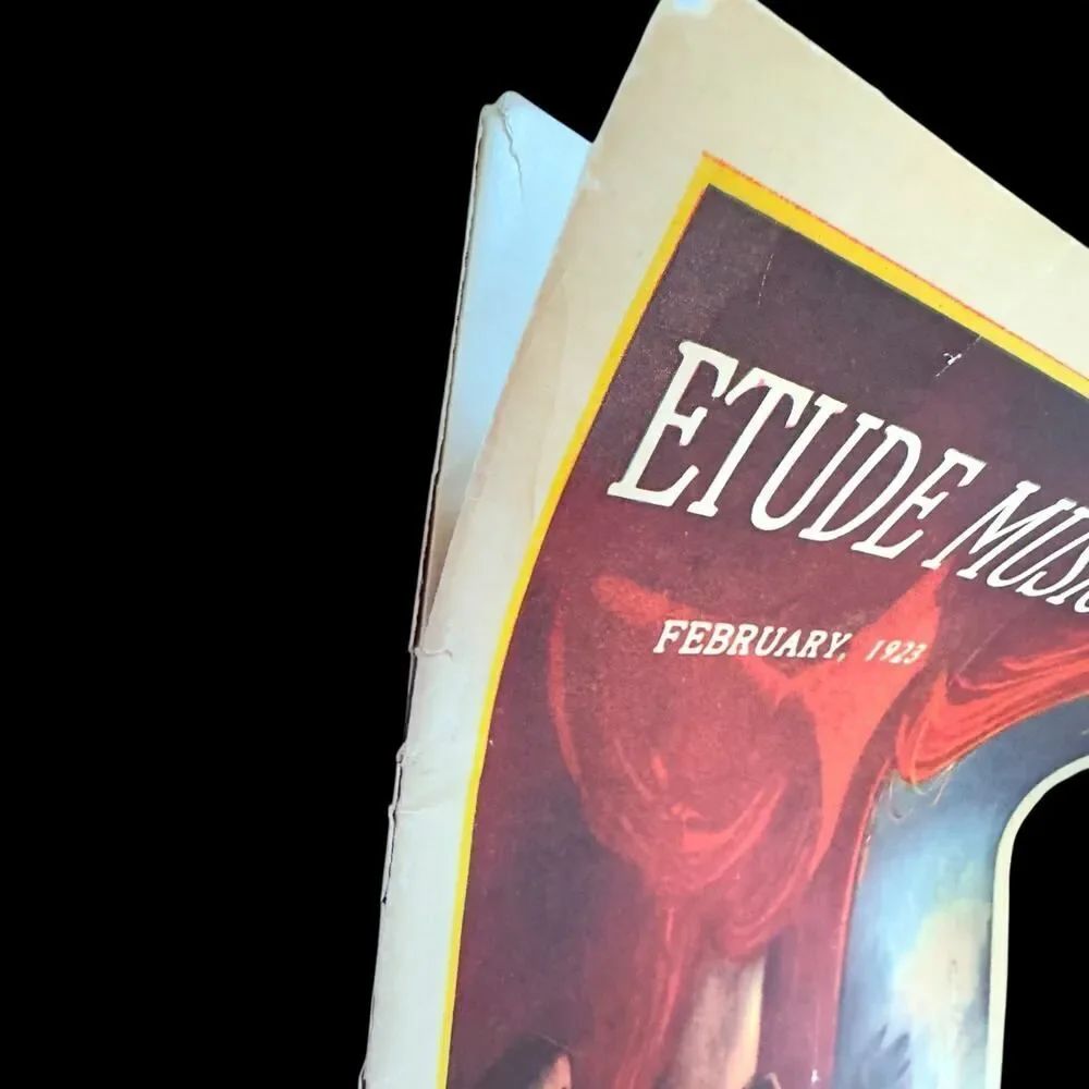 Etude Music Magazine February 1923 Vintage Sheet Music History Levittzki, Scott